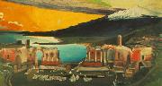 Tivadar Kosztka Csontvary Ruins of the Ancient theatre of Taormina oil painting on canvas
